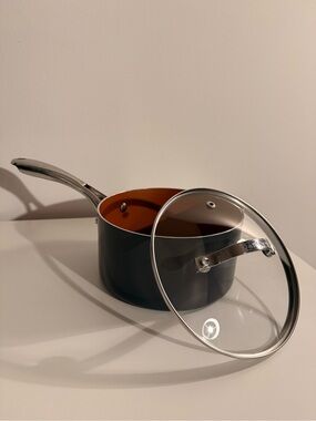 Gotham Steel 11 Piece Black and Copper Nonstick Saucepan Cookware Set